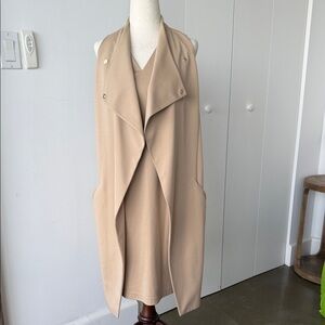 Elegant Tan Open Front Vest